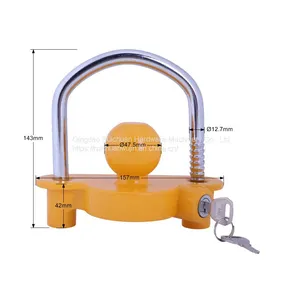 Suv Trailer Cover Lock Flower Basket Lock U-shaped Ball Cover RV Yacht Connector Aluminum Alloy Anti-theft Lock Trailer Lock thumbnail-3