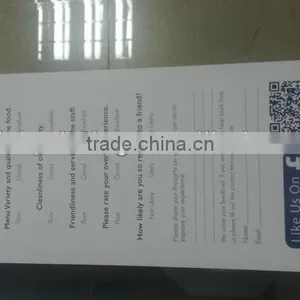 Restaurant's Customer Comment Cards Printing With Customized Size thumbnail-2