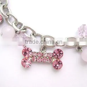 Customized Stainless Steel Chain With Crystal Bone Pet Necklace Jewelry thumbnail-2