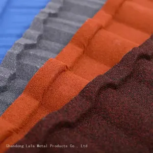 Stone Coated Metal Roofing Tile Prices in China Suppliers Dark Red Nigeria Stone Coated Steel Roof Tile thumbnail-5