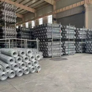 High Tensile Galvanized Woven Hinge Joint Field Wire Mesh Roll Fencing for Cattle, Sheep, and Deer thumbnail-2