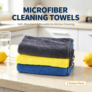 Custom Printed Microfiber Cleaning Cloths Assorted Rainbow Color Absorbent Reusable Towels for Household Wholesale thumbnail-3