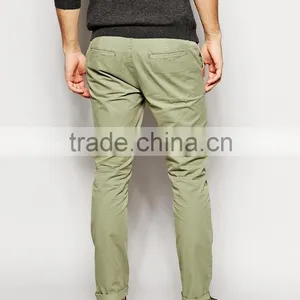 2016 Men's Casual Fit Slim Garment Wash Chino Pants thumbnail-2