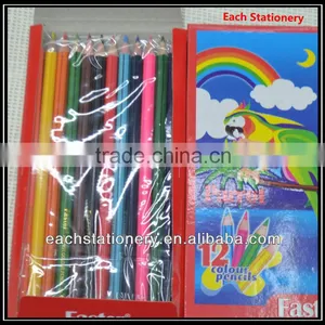 7" 12 PCS Wooden Stripe Color Pencil Set In Paper Box for Kids thumbnail-1