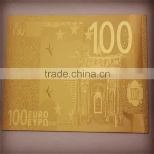 24k Gold Currency Notes Euro 100 Banknotes thumbnail-1