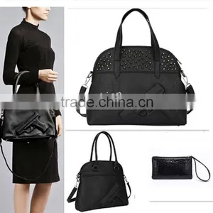2 Bag Set! 3D HandBag Women Embossed Rock Punk Gun Pistol Shoulder Bag + 1 Purse thumbnail-1
