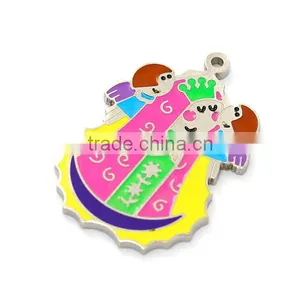 Stainless Steel Characteristic Lovely Fashion Pendant Colorful Enamel Baby Image Mini Jewelry Pendant Christmas Gifts for Girls thumbnail-1