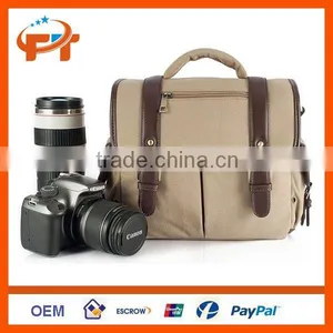 Fashion Canvas pu Leather Dslr Camera Bag thumbnail-2