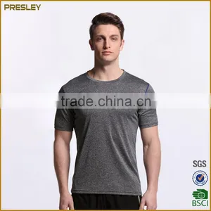 2016 Custom Design 100% Cotton Men's Heather Plain Round Neck Sports T Shirt thumbnail-1