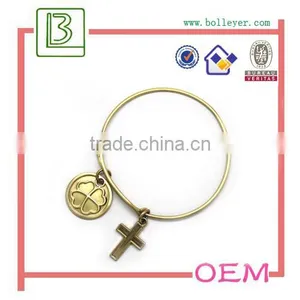 Wire Adjustable Bracelet With Metal Charm thumbnail-1