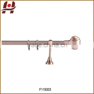 F119303-metal Iron Aluminium Stainless Steel Brass Plated Plain Twisted Extensible Telescopic Window Curtain Poles Rods Pipes thumbnail-1