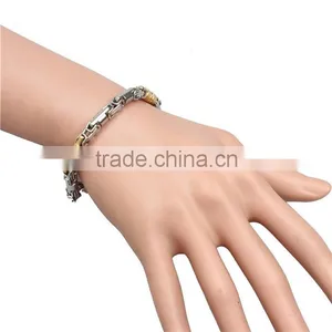 Factory Wholesale Silver and Gold Joint 316l Stainless Steel Bracelet Men Supplier's Choice thumbnail-4