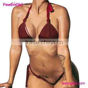 Dark Red Cheap Wholesale Brazilian Bikinis thumbnail-4