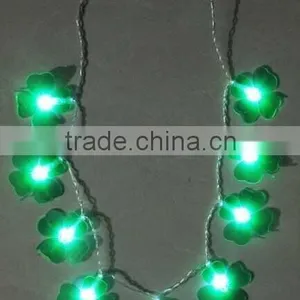 LED Light up SHAMROCK Necklace for st Patrick's Day thumbnail-2