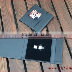 Wedding Leather Fabric Linen USB Box thumbnail-2