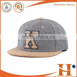 2016 Top Quality Wool Materail Custom Snapback Cap Flat Bill Strapback Cap thumbnail-1