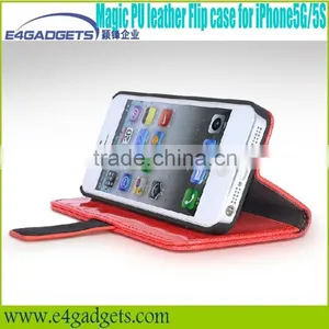 Luxury Card Holder Slot PU Wallet Stand Leather Case for Iphone5 thumbnail-1