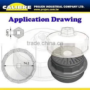 CALIBRE 14 Flutes x 74.2mm x 3/8 " Oil Filter Wrench Cup Type Oil Filter Wrench thumbnail-2