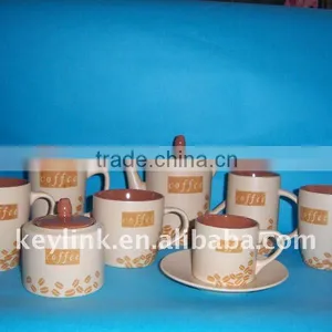 15 Pcs Handpainted Ceramic Coffee Set thumbnail-1