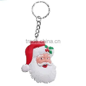 Cheap 3d Father Christmas Keychain, Santa Claus Keychain, Soft PVC Keychain thumbnail-1