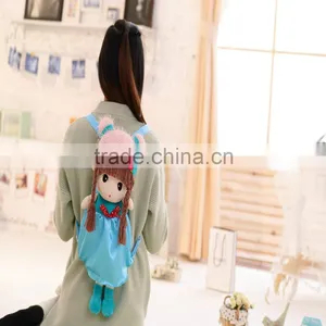 55*25cm Beautiful Customized Red Stuffed Plush Feir Girl Doll Backpack With Matched Hat&skirt thumbnail-4