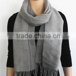 Light Grey Double Sided Wool Scarf thumbnail-3