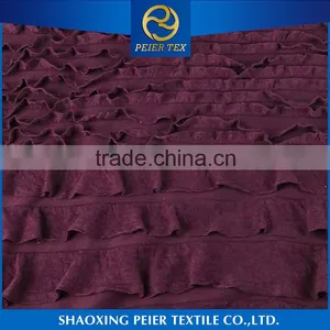 Fancy Anti Static Peach Finish Tricot Shiny Breathable Polyester Fabric Spandex Tubular Fabric thumbnail-1