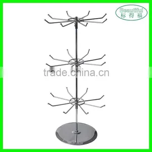 3 Tiers Rotating Display Wire Rack for Jewerly Store thumbnail-1