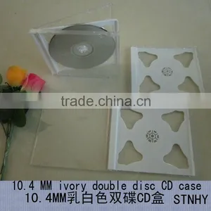 10.4 mm Ivory Medium Plate Transparent Outer Double Disc CD Case thumbnail-1