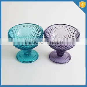 Good Quality Handmade Crystal Pudding Wholesal Glass Bowl With Foot thumbnail-3