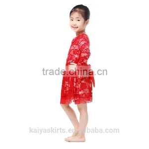 2016 Children Red Lace Princess Girls Bridesmaid Dresses thumbnail-3