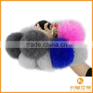 Fashion Design Factory Wholesale Fox Fur Pompoms Keychain Lovely Keychain With Fur Pompoms KZ151001 Quality Choice thumbnail-1