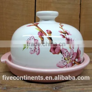 New Unique Decal Ceramic Small Size Round Butter Dishes thumbnail-1