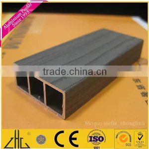 Wow!! PVDF Fluorocarbon Wood Color Aluminium, Teakwood Aluminium Tube for Table Leg, Wood Grain Powder Coating Aluminium Profile thumbnail-2