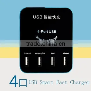 Plug-in Type USB Charger Adapter for Smart Phones and Tablets- 4 USB Ports thumbnail-1