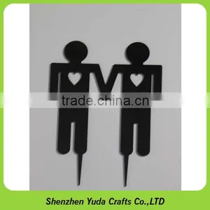 Custom Black Cake Toppers for Wedding Annivery Party, Acrylic Stacked Cake Topper thumbnail-1