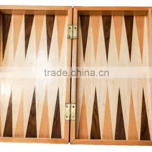 High Quality Classic Folding Backgammon With INLAID WOOD in WALNUT Carry Case thumbnail-1