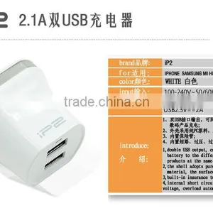 IP2 Universal Dual Usb Port 5V 2A Charger for Samsung for Nokia for HTC for Wiko For Fly IQ For IPhone With EU Plug thumbnail-6