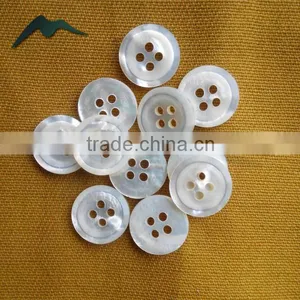 High End Natura 4 Holes 18L White Mother of Pearl Carving Shell Shirt Button in Bowl Shape thumbnail-1