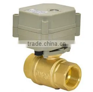 2 Way 1 Inch Electric Flow Control Brass Water Ball Valve thumbnail-1