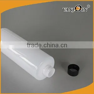 20 oz White PET Cylinder Liquid Bottles With Black Lids thumbnail-4