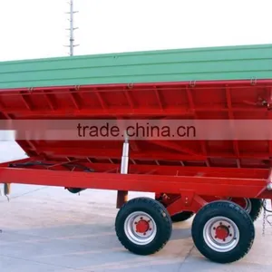Tractor Hydraulic Farm Tandem Tippping Trailer, Tipping Wagon, Dump Trailer, Dump Wagon 7 Ton, Rear and Side Tipping thumbnail-3
