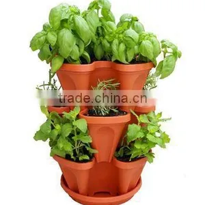 Stackable Garden Planter Herb Flower Pots Indoor Outdoor Round Clover thumbnail-2