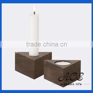 High Quality Triangle Wooden Candle Holder Bougie Stand thumbnail-1