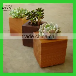 Small Wooden Plant Pot Small Wooden Planter Succulent Planter thumbnail-1