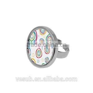 Wholesale Latest Fashion Silver Color Custom Sublimation Stainless Steel Finger Ring thumbnail-1