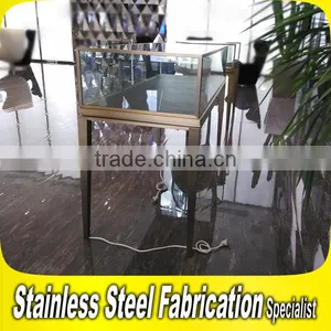 Bespoke High Grade Stainless Steel Jewelry Display Showcase With Glass thumbnail-1