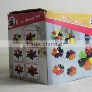 Stock 6pcs Dinner Dish Set , Colorful Ceramic Plate Set Close Out , Porcelain Dish Set With Hanger thumbnail-2
