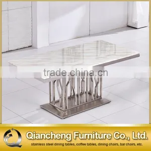 Modern Silver Stainless Steel Dining Table Dining Room Furniture thumbnail-5