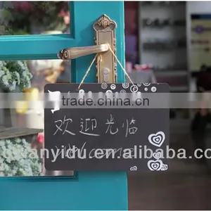 Wholesale in Stock Creative Hanging Mobile Double Side Wooden Blackboard Writing Board Coffee Shop Message Board 21 * 30 cm thumbnail-1